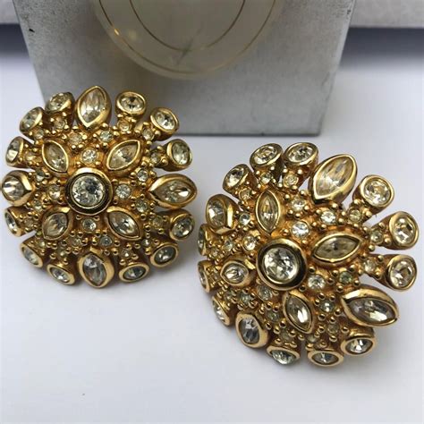 dior clip on earrings vintage|pre owned christian dior earrings.